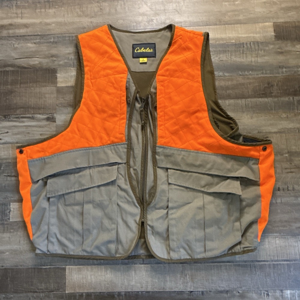 Vintage Cabelas Upland Traditions Vest For Men Hunting Field Sports Safety Panel